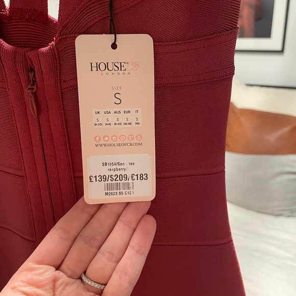 NWT House of CB San Jose dress, color- raspberry, size S - Picture 3 of 6
